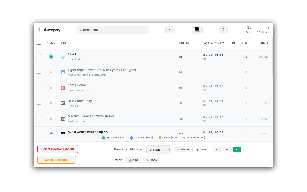 Help modal showing all keyboard shortcuts